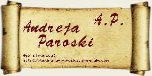 Andreja Paroški vizit kartica